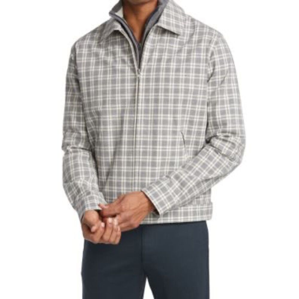 Saks Fifth Avenue COLLECTION Herrington Plaid Zip Jacket, size L